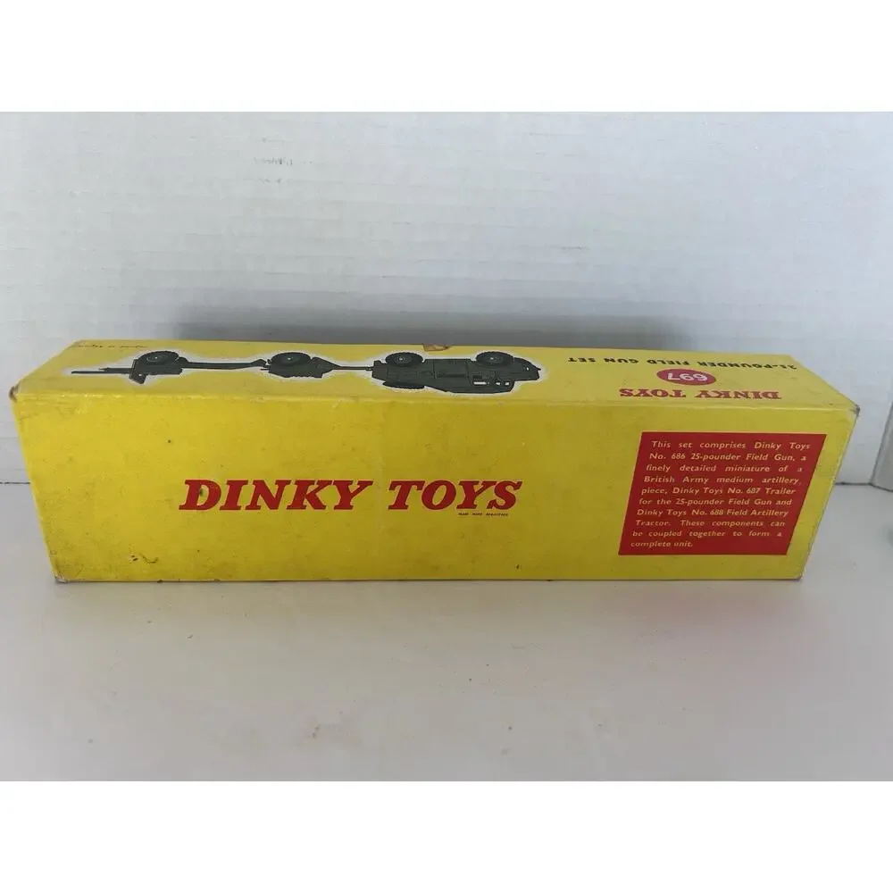 Vintage Dinky Toys 697 25-Pounder Field Gun Set W/Box